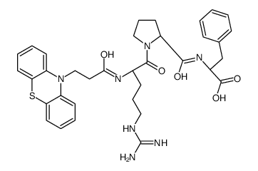 (2S)-2-[[(2S)-1-[(2S)-5-(diaminomethylideneamino)-2-(3-phenothiazin-10-ylpropanoylamino)pentanoyl]pyrrolidine-2-carbonyl]amino]-3-phenylpropanoic acid结构式