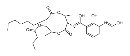 [(2R,3S,6S,7R,8R)-3-[(3-formamido-2-hydroxybenzoyl)amino]-8-hexyl-2,6-dimethyl-4,9-dioxo-1,5-dioxonan-7-yl] butanoate结构式