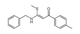 (Z)-3-Benzylamino-3-methylsulfanyl-1-p-tolyl-propenone结构式