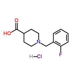 1-(2-Fluorobenzyl)-4-piperidinecarboxylic acid hydrochloride (1:1) Structure