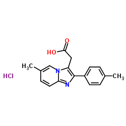 [6-Methyl-2-(4-methylphenyl)imidazo[1,2-a]pyridin-3-yl]acetic acid hydrochloride (1:1)结构式