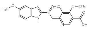 4-methoxy-6-[(6-methoxy-1H-benzimidazol-2-yl)sulfinylmethyl]-5-methylpyridine-3-carboxylic acid Structure
