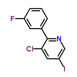 3-Chloro-2-(3-fluorophenyl)-5-iodopyridine Structure