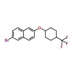 2-Bromo-6-{[4-(trifluoromethyl)cyclohexyl]oxy}naphthalene Structure