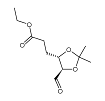 ethyl 3-((4S,5R)-5-formyl-2,2-dimethyl-1,3-dioxolan-4-yl)propanoate结构式
