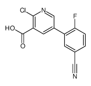 2-chloro-5-(5-cyano-2-fluorophenyl)pyridine-3-carboxylic acid结构式