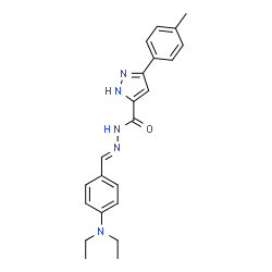 (E)-N-(4-(diethylamino)benzylidene)-3-(p-tolyl)-1H-pyrazole-5-carbohydrazide结构式