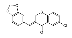 (3Z)-3-(1,3-benzodioxol-5-ylmethylidene)-6-chlorothiochromen-4-one结构式