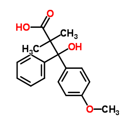 3-Hydroxy-3-(4-methoxyphenyl)-2,2-dimethyl-3-phenylpropanoic acid Structure