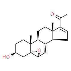 5alpha,6alpha-epoxy-3beta-hydroxypregn-16-en-20-one structure