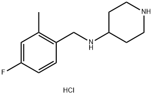 N-(4-氟-2-甲基苄基)哌啶-4-胺二盐酸盐结构式