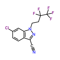 6-Chloro-1-(3,3,4,4,4-pentafluorobutyl)-1H-indazole-3-carbonitrile结构式