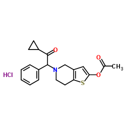 5-(2-Cyclopropyl-2-oxo-1-phenylethyl)-4,5,6,7-tetrahydrothieno[3,2-c]pyridin-2-yl acetate hydrochloride (1:1) Structure