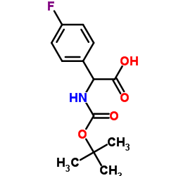 2-(4-fluorophenyl)-2-[(2-methylpropan-2-yl)oxycarbonylamino]acetic acid structure
