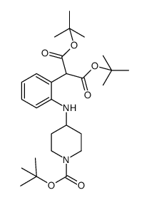 1,3-di-tert-butyl 2-(2-{[1-(tert-butoxycarbonyl)piperidine-4-yl]amino}phenyl)propanedioate Structure