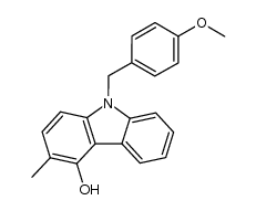 4-hydroxy-9-(4-methoxybenzyl)-3-methyl-9H-carbazole结构式