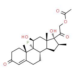 9-fluoro-11beta,17,21-trihydroxy-16beta-methylpregn-4-ene-3,20-dione 21-acetate Structure