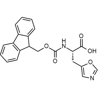 (S)-2-((((9H-Fluoren-9-yl)methoxy)carbonyl)amino)-3-(oxazol-5-yl)propanoicacid Structure