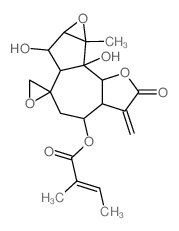 2-Butenoic acid,2-methyl-,(2R,3'aR,4'R,6'aR,- 7'R,7'aR,8'aR,8'bR,8'cS)-decahydro-7',8'bdihydroxy- 8'a-methyl-3'-methylene-2'- oxospiro[oxirane-2,6'(2'H)-oxireno[2,3]azuleno- [4,5-b]furan]-4'-yl ester, picture