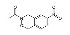 3-Acetyl-3,4-dihydro-6-nitro-1H-2,3-benzoxazine结构式