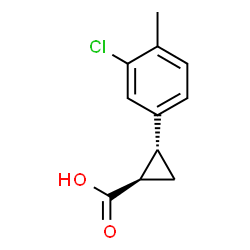 65 反式-2-(3-氯-4-甲基苯基)环丙烷-1-羧酸结构式