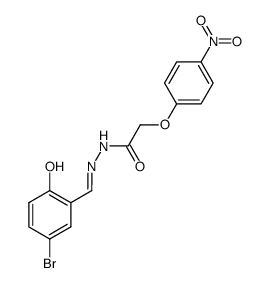 (4-nitrophenoxy)acetic acid [1-(5-bromo-2-hydroxyphenyl)methylidene]hydrazide Structure