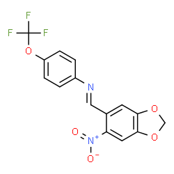 N-[(6-nitro-1,3-benzodioxol-5-yl)methylene]-4-(trifluoromethoxy)aniline Structure