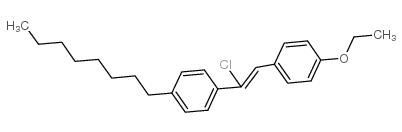 反式-4-辛基-Alpha-氯-4-乙氧基二苯乙烯结构式