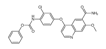 Phenyl N-(4-(6-carbamoyl-7-methoxy-4-quinolyl)oxy-2-chlorophenyl)carbamate结构式