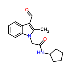 N-Cyclopentyl-2-(3-formyl-2-methyl-1H-indol-1-yl)acetamide结构式