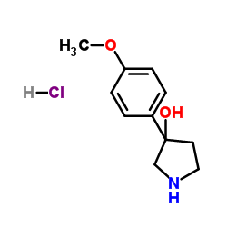 3-(4-Methoxyphenyl)-3-pyrrolidinol hydrochloride (1:1) Structure