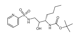 {(S)-1-[1-Hydroxy-2-(pyridine-2-sulfonylamino)-ethyl]-pentyl}-carbamic acid tert-butyl ester结构式