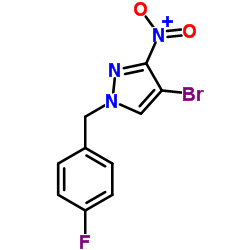 4-BROMO-1-(4-FLUORO-BENZYL)-3-NITRO-1H-PYRAZOLE结构式