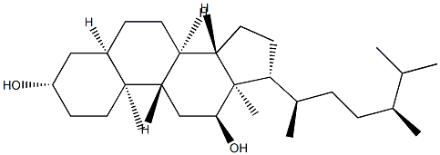 5β-Ergostane-3β,12α-diol Structure