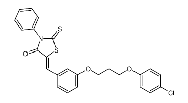 5-[[3-[3-(4-chlorophenoxy)propoxy]phenyl]methylidene]-3-phenyl-2-sulfanylidene-1,3-thiazolidin-4-one Structure