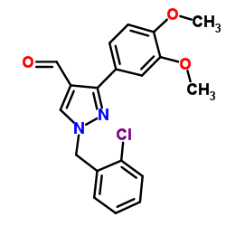 1-(2-Chlorobenzyl)-3-(3,4-dimethoxyphenyl)-1H-pyrazole-4-carbaldehyde结构式