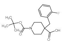 n-boc-4-(2'-fluoro) benzyl-4-piperidine carboxylic acid结构式