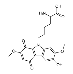 2-Amino-6-(6-hydroxy-2,7-dimethoxy-1,4-dioxo-1,4-dihydro-carbazol-9-yl)-hexanoic acid结构式
