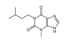 3-methyl-1-(3-methylbutyl)-7H-purine-2,6-dione结构式