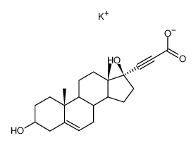 Androst-5-ene-3,17-diol-17-propiolic acid potassium salt structure