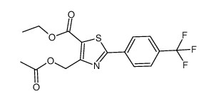 4-acetoxymethyl-2-(4-trifluoromethyl-phenyl)-thiazole-5-carboxylic acid ethyl ester结构式