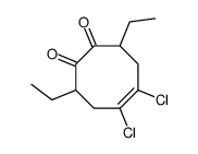 5,6-dichloro-3,8-diethylcyclooct-5-ene-1,2-dione结构式
