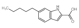 1H-Indole-2-carboxylicacid, 6-pentyl- Structure