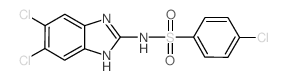 Benzenesulfonamide, 4-chloro-N-(5,6-dichloro-1H-benzimidazol-2-yl)- (en) Structure