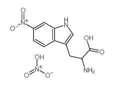 2-amino-3-(6-nitro-1H-indol-3-yl)propanoic acid; dihydroxy-oxo-azanium结构式