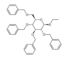 1-deoxy-1-(S-ethyl)-2,3,4,6-tetra-O-benzyl-β-D-glucopyranoside结构式