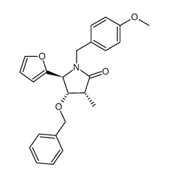 (3R,4S,5S)-4-benzyloxy-5-(fur-2-yl)-1-(4-methoxybenzyl)-3-methylpyrrolidin-2-one结构式