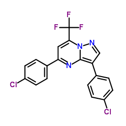 3,5-Bis(4-chlorophenyl)-7-(trifluoromethyl)pyrazolo[1,5-a]pyrimidine结构式