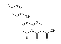(-)-(S)-9-p-bromoanilino-6-methyl-4-oxo-6,7-dihydro-4H-pyrido<1,2-a>pyrimidine-3-carboxylic acid结构式