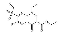 ethyl 1-ethyl-7-ethylsulfonyl-6-fluoro-1,4-dihydro-4-oxo-1,8-naphthyridine-3-carboxylate结构式